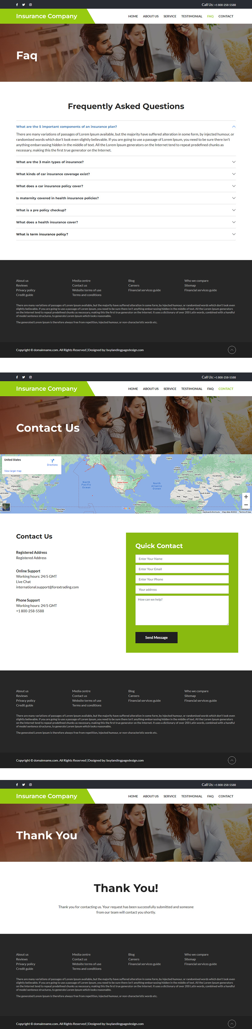 business insurance company responsive website design