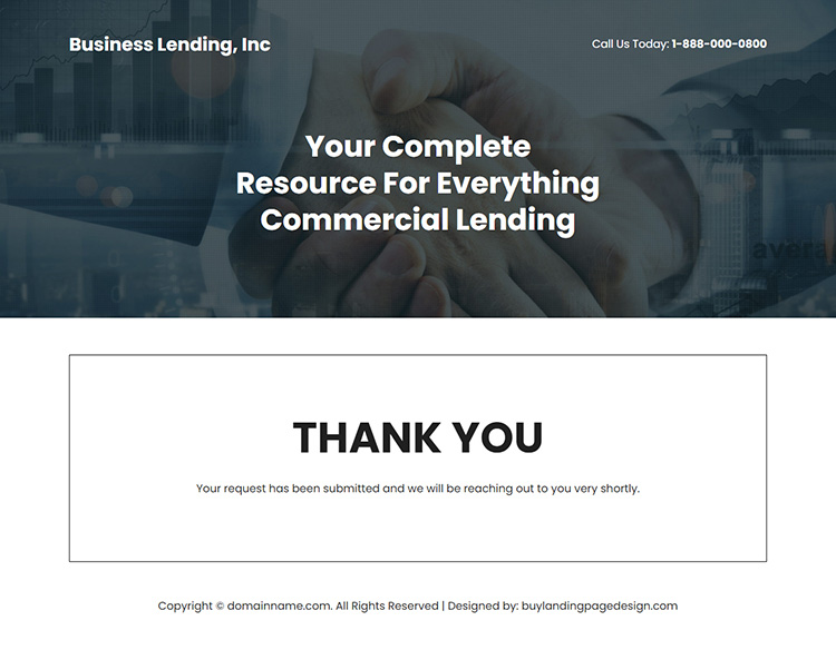business lending lead capture responsive landing page