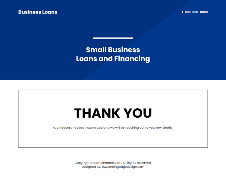 unsecured business loan and financing responsive landing page design