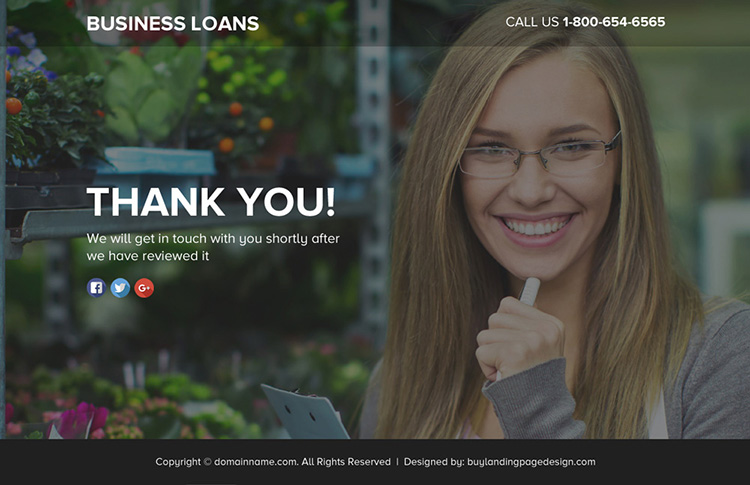 business loan solution lead funnel landing page design