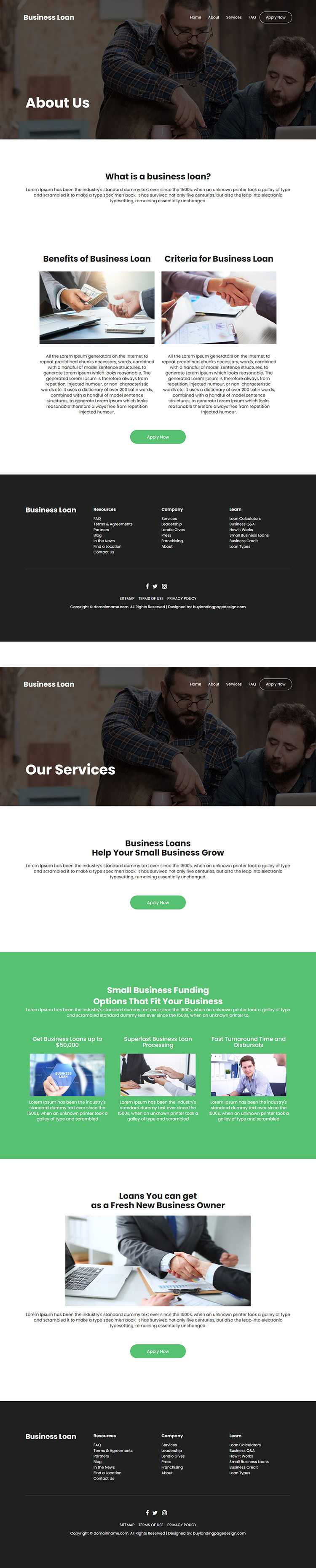 small business funding bootstrap website design