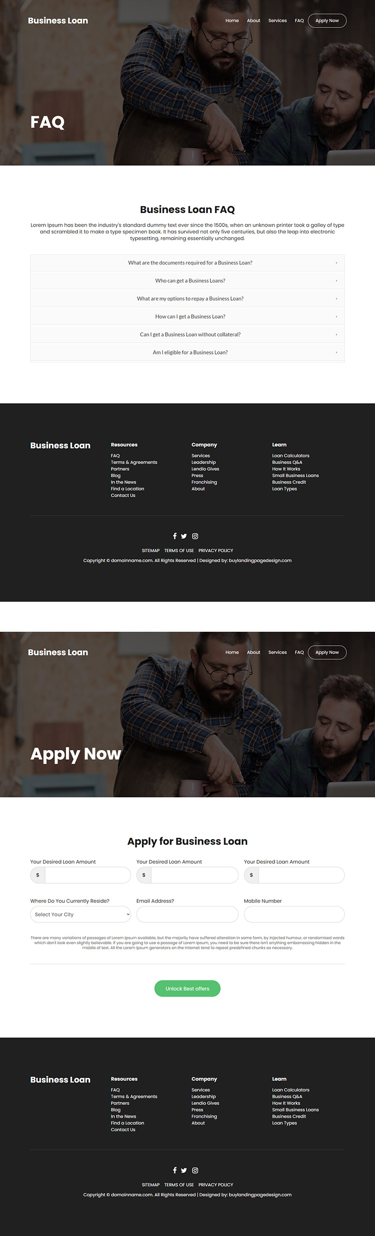 small business funding bootstrap website design