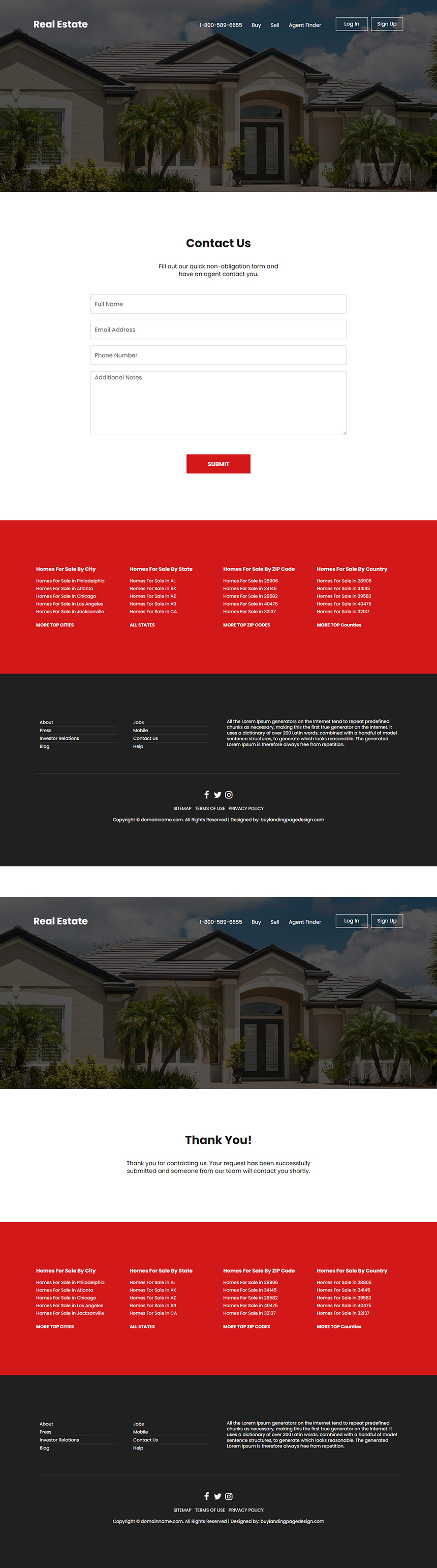 real estate company responsive website design