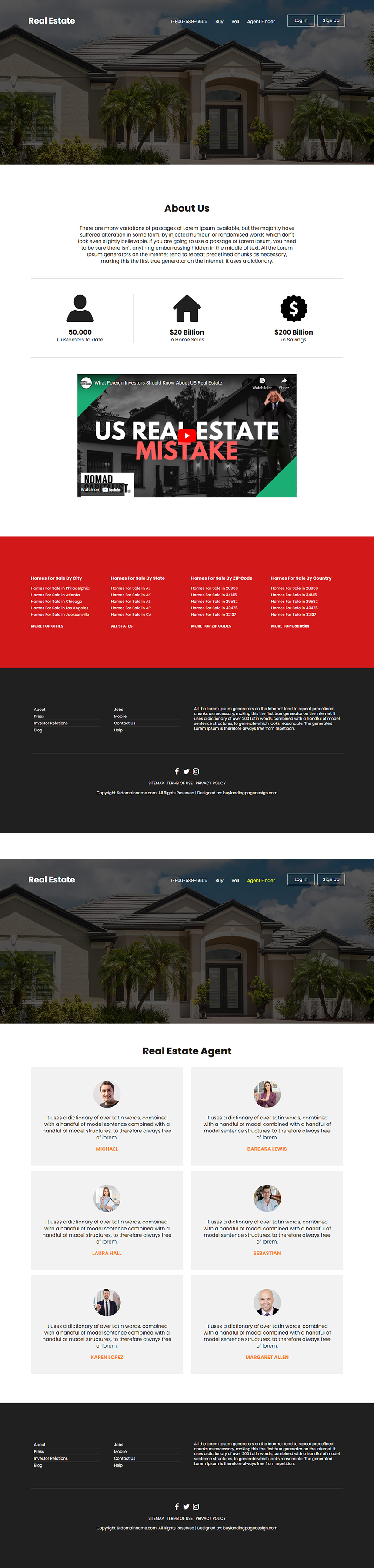 real estate company responsive website design