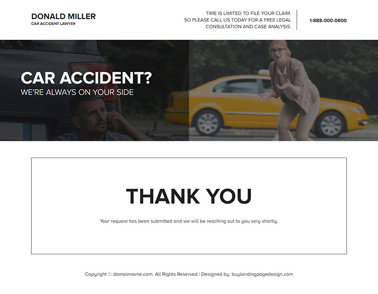 car accident lawyer lead capture landing page