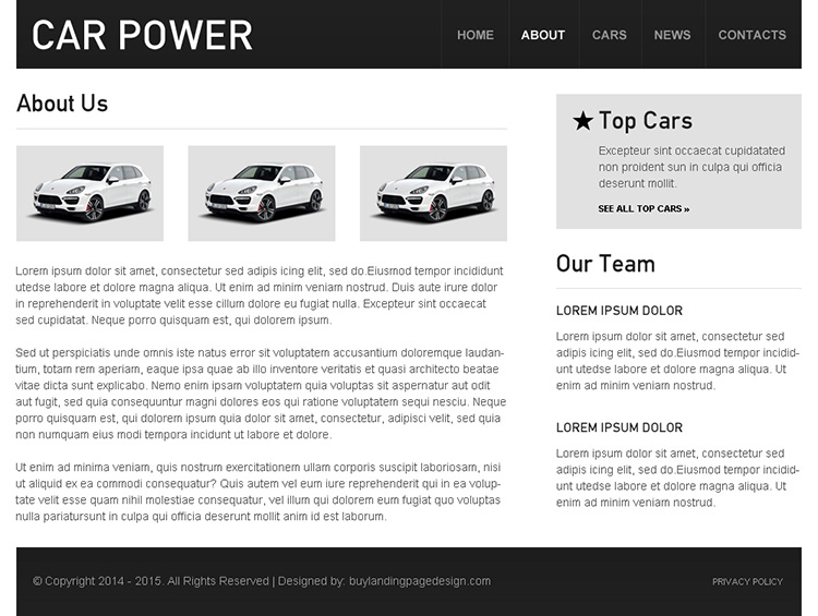 car dealer clean and converting html website template design