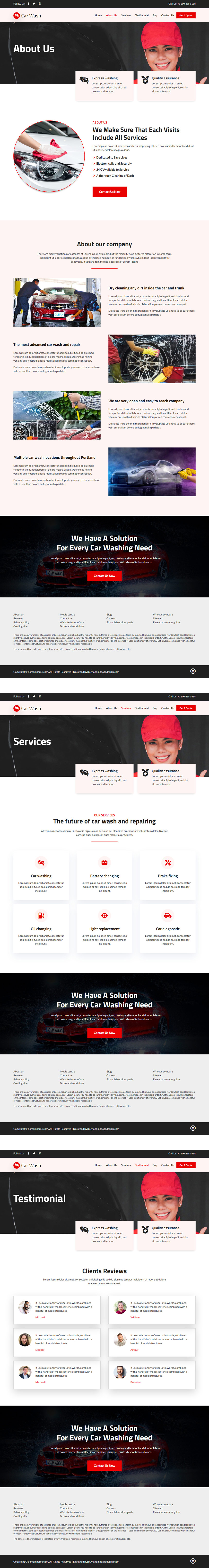 car wash and repairing service responsive website design