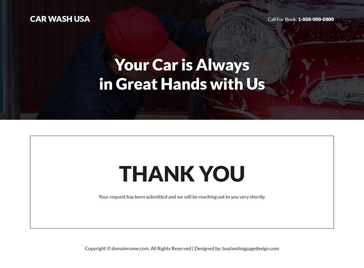 premium car washing service responsive landing page