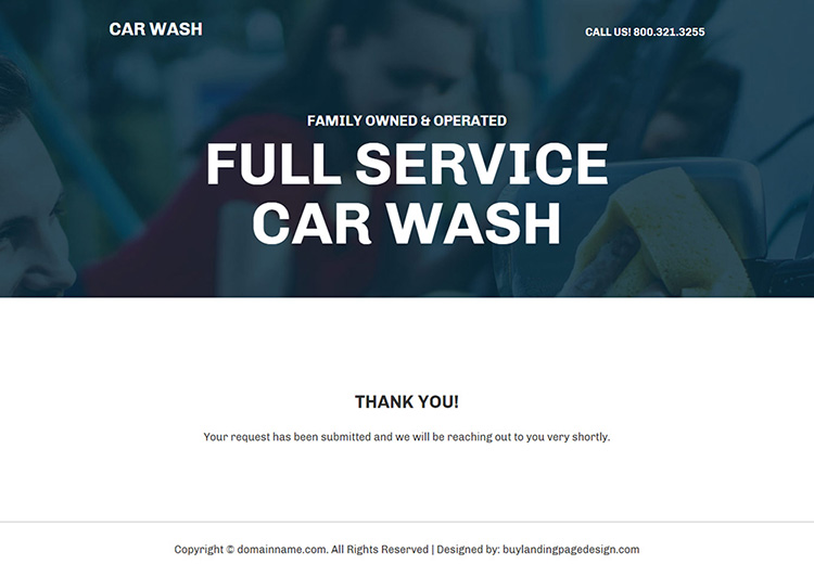 car cleaning service center responsive landing page design