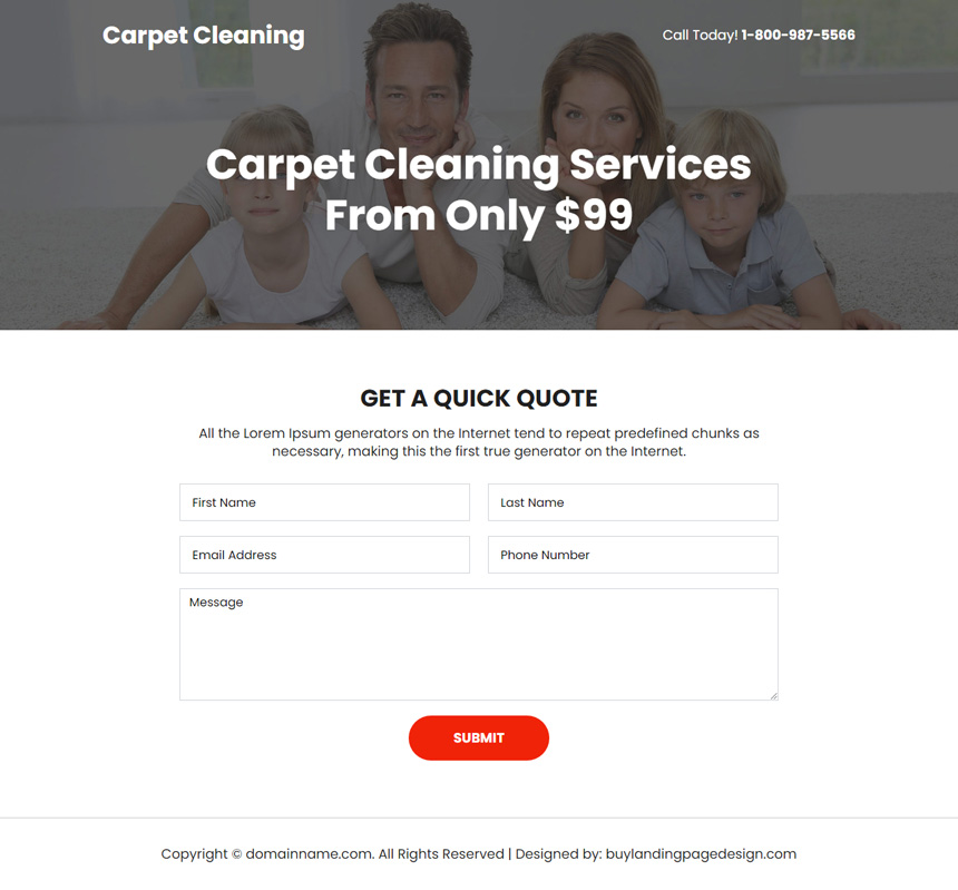 carpet cleaners responsive landing page