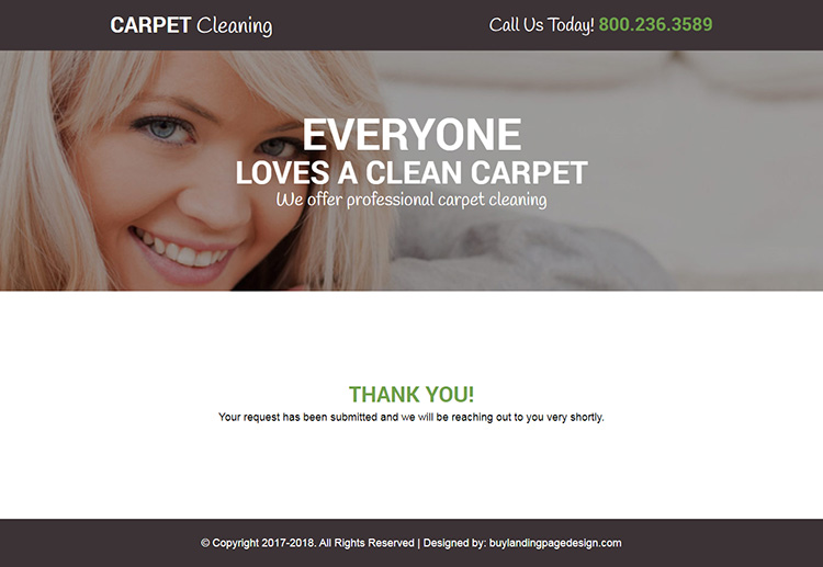 responsive carpet cleaning service landing page design