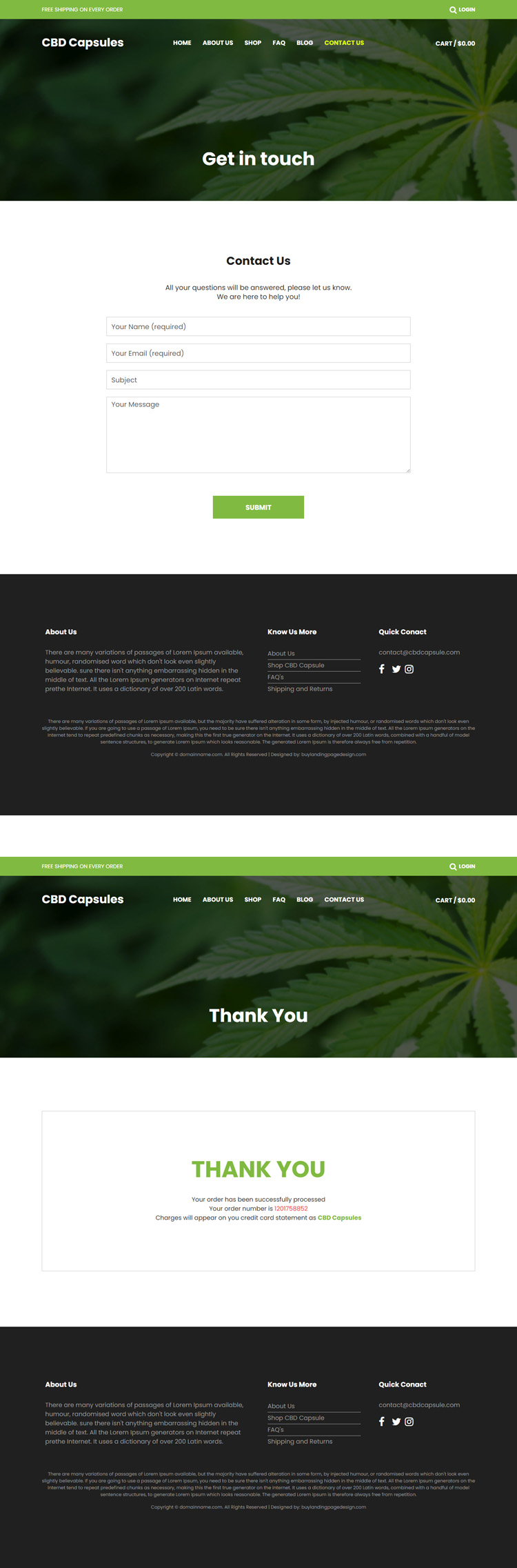 CBD products selling responsive website design