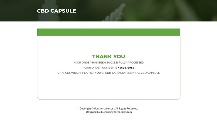 cbd capsules pain relief responsive landing page design