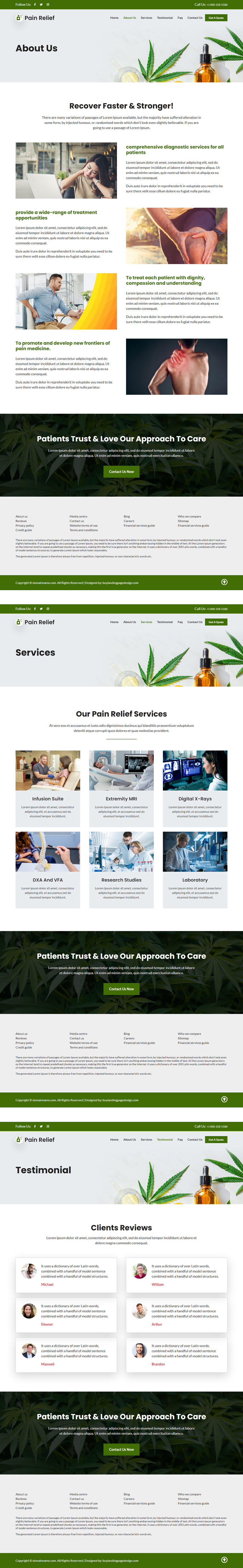 pain relief treatment responsive website design