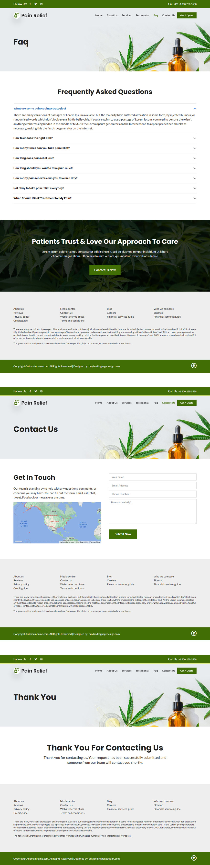 pain relief treatment responsive website design