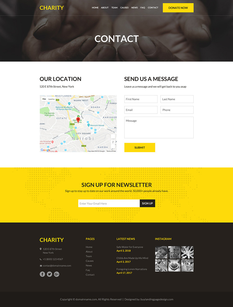 charity and donation responsive website design
