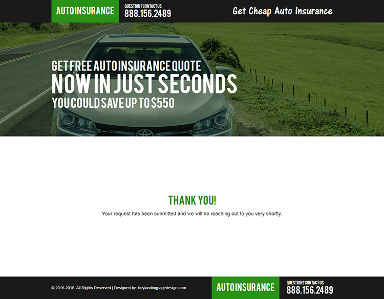 cheap auto insurance free quote responsive landing page