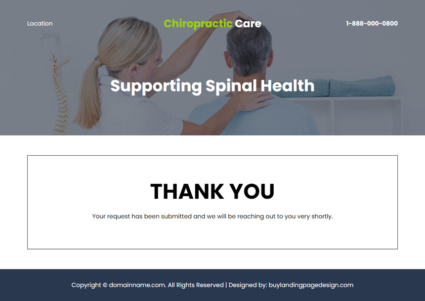 spinal care clinic responsive landing page