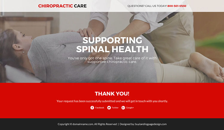 chiropractic care service responsive funnel landing page