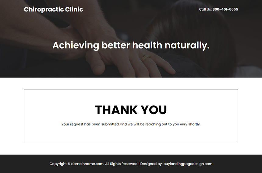 professional chiropractic clinic lead capture responsive landing page