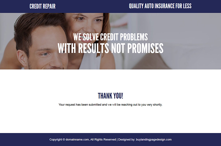 claim your free credit repair consultation responsive lead gen landing page design