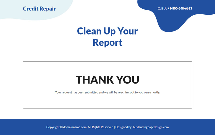 credit repair service lead generating responsive landing page