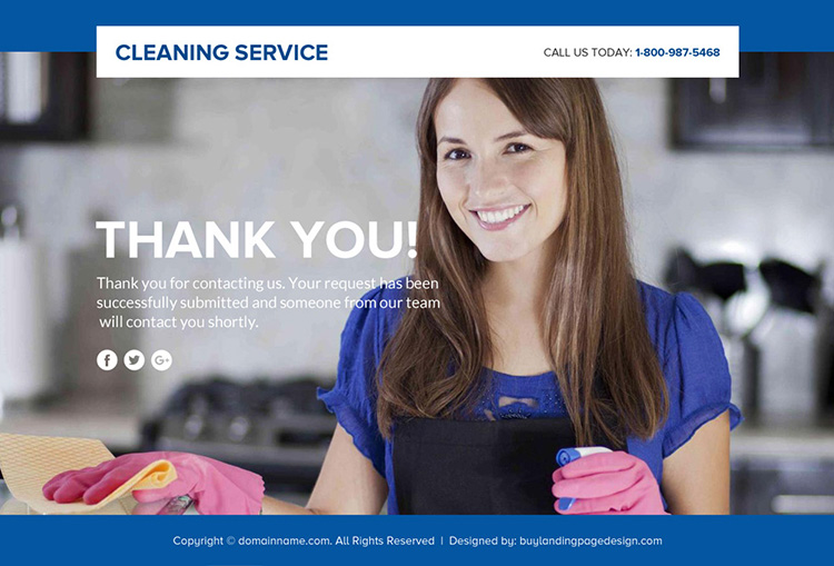 cleaning service lead funnel responsive landing page design