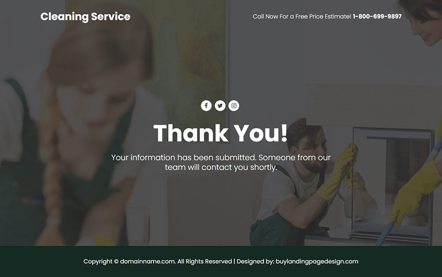 cleaning service responsive video funnel design
