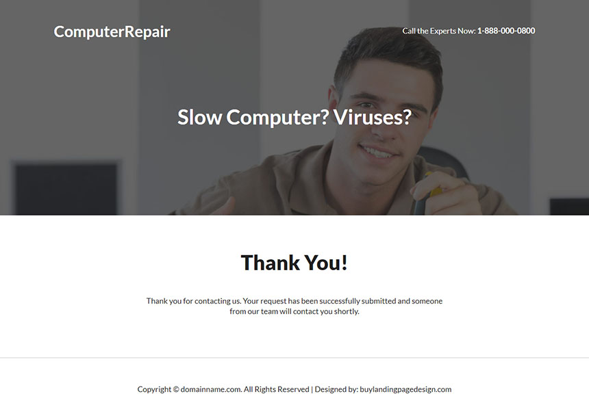 modern computer repair services responsive landing page