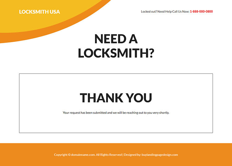 commercial and residential locksmith service responsive landing page design