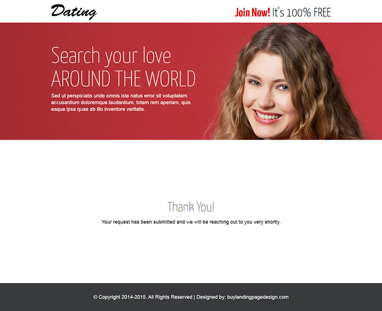 converting dating lead generating responsive landing page design