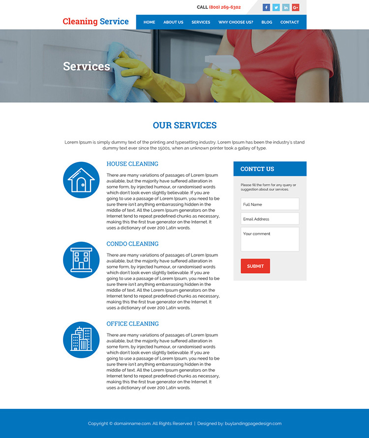 corporate and residential cleaning services responsive website design