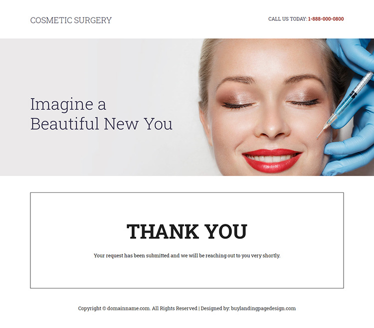 cosmetic surgery clinic responsive landing page