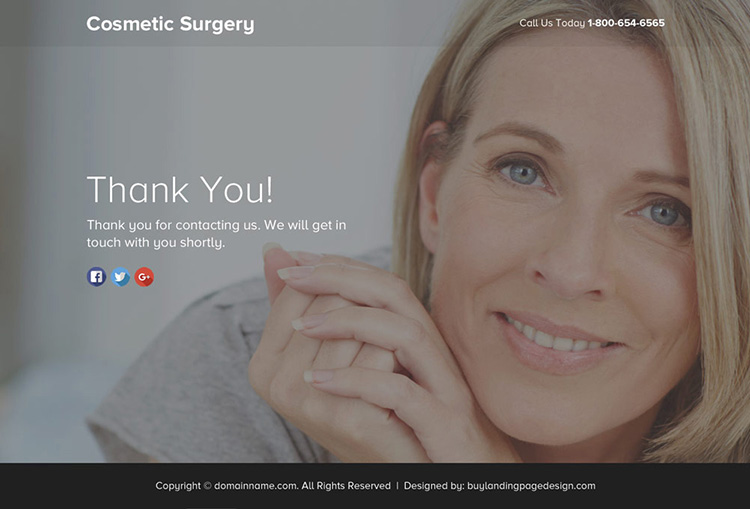 cosmetic surgery lead funnel responsive landing page