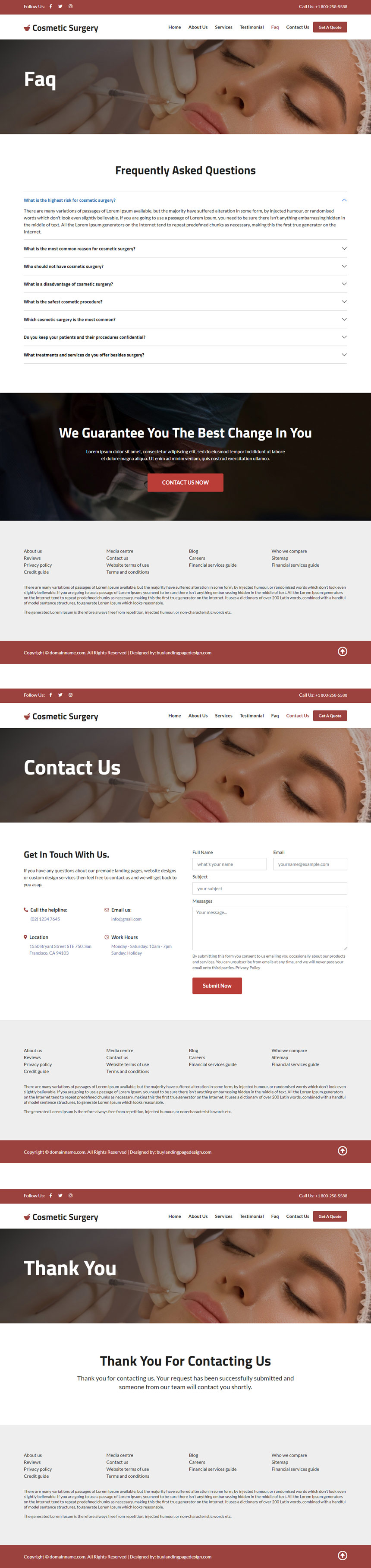 cosmetic plastic surgery procedures responsive website design