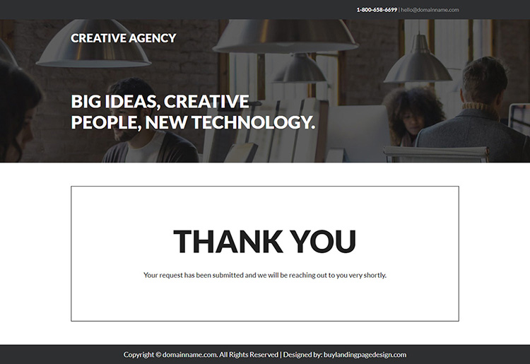 creative web design agency responsive landing page