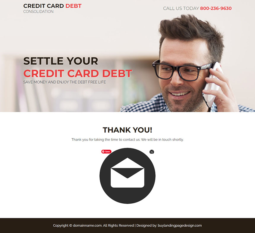 credit card debt repair responsive landing page