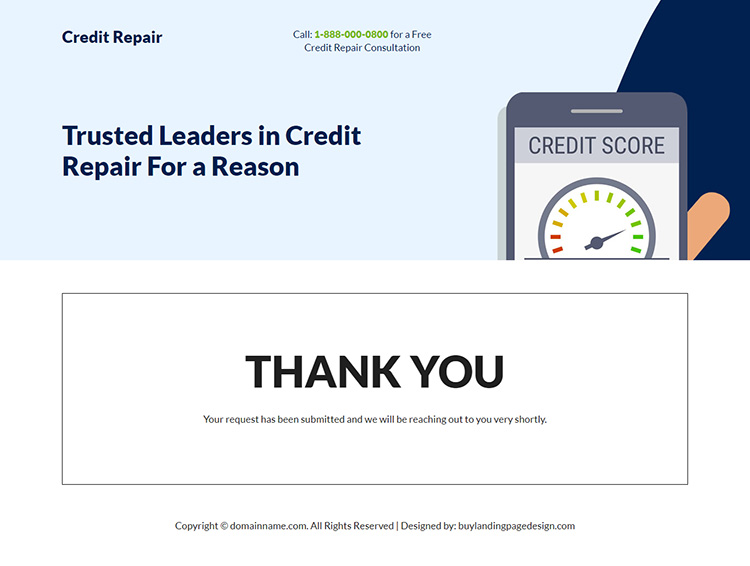 credit repair consultation best landing page design