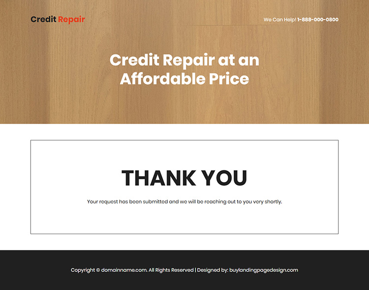 credit repair agency lead capture responsive landing page design