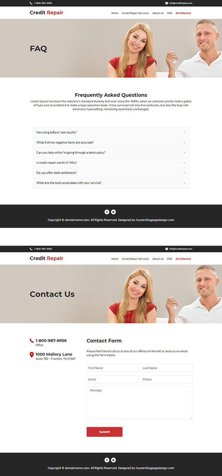 credit repair companies professional website design