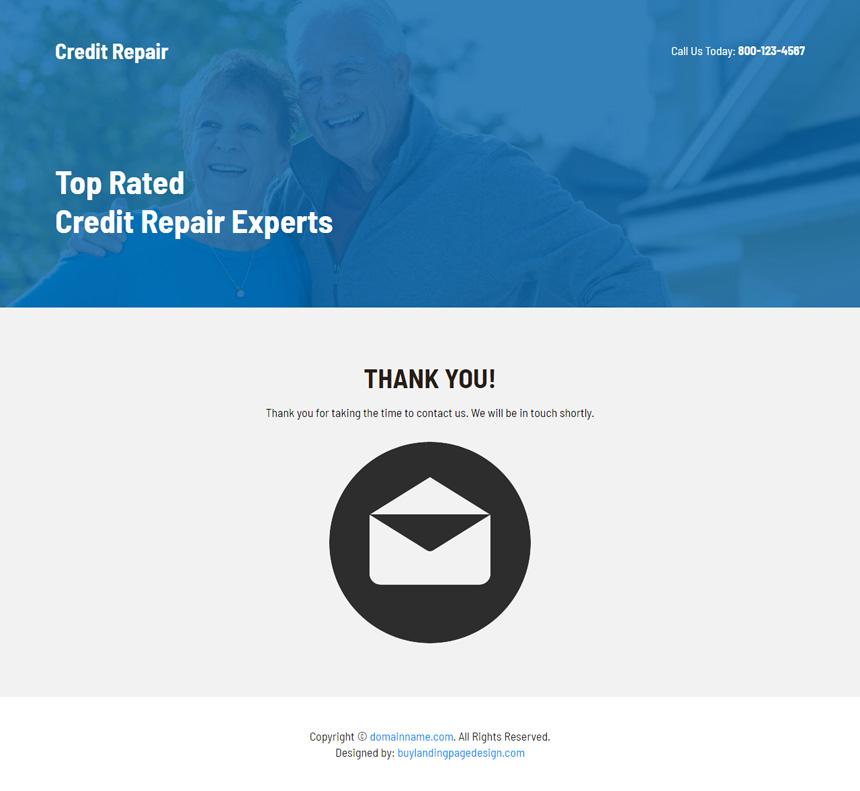 credit repair service free consultation responsive landing page