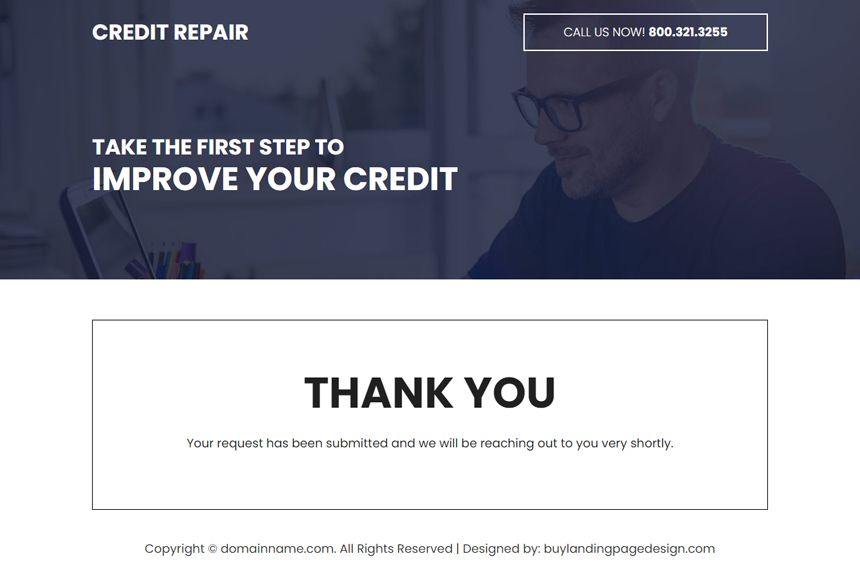 minimal credit repair free consultation landing page