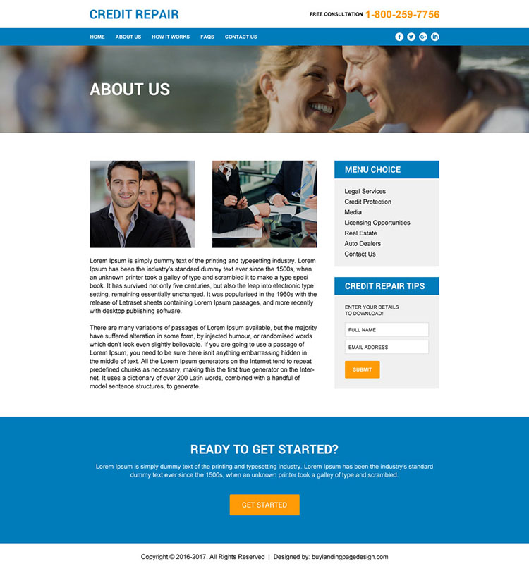 best credit repair html website template