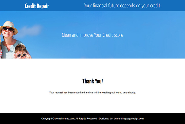 credit repair lead gen responsive video landing page design