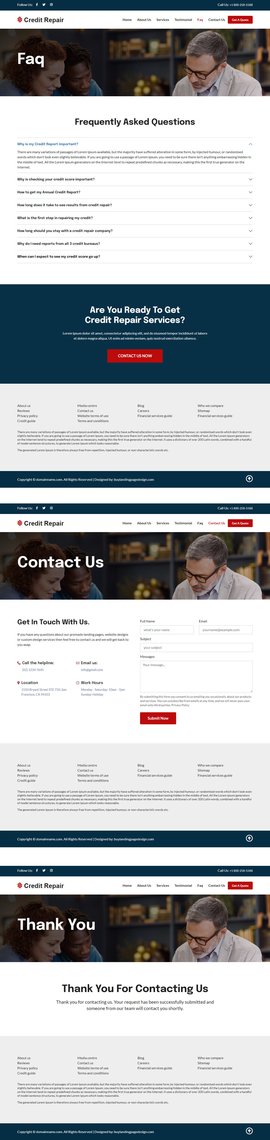 professional credit repair service responsive website design