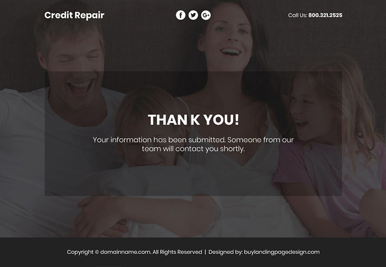 bad credit repair video responsive funnel page design
