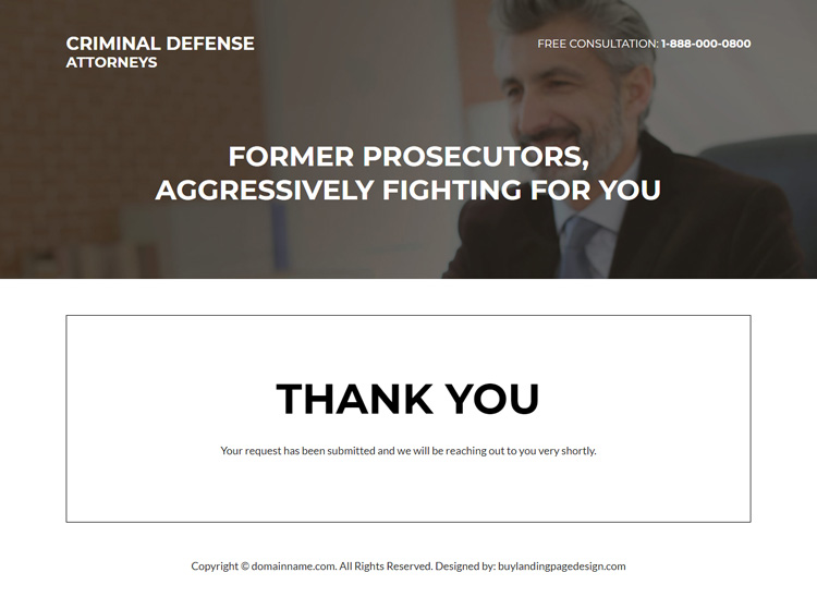 criminal defense attorney responsive landing page design