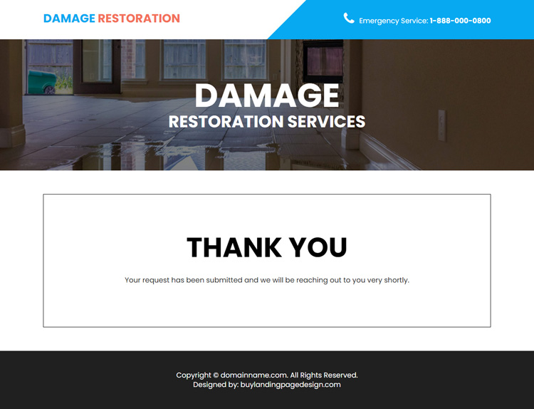 trusted damage restoration experts responsive landing page