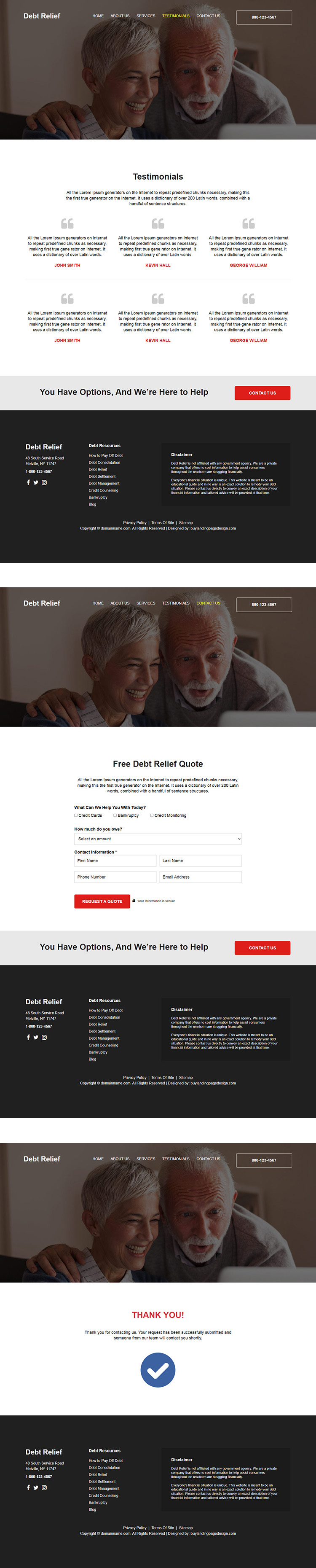 debt relief company responsive website design