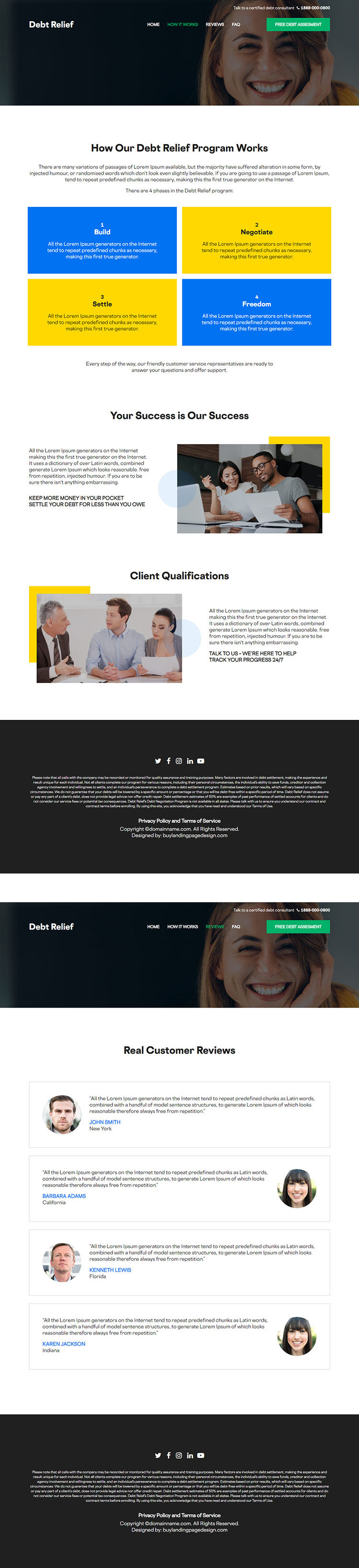 credit card debt relief company responsive website design